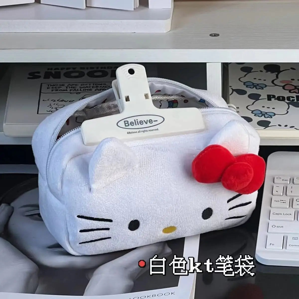 Japanese Cat Pen Bag Cute Printed Cartoon Plush Student Pen Bag Simple And Fashionable Multi Functional Large Capacity Storage ALPENZO