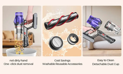 Laresar V7 500W 50KPA Suction Power Cordless Vacuum Cleaner  Handheld smart Home appliance Removable Battery Dust Cup - ALPENZO