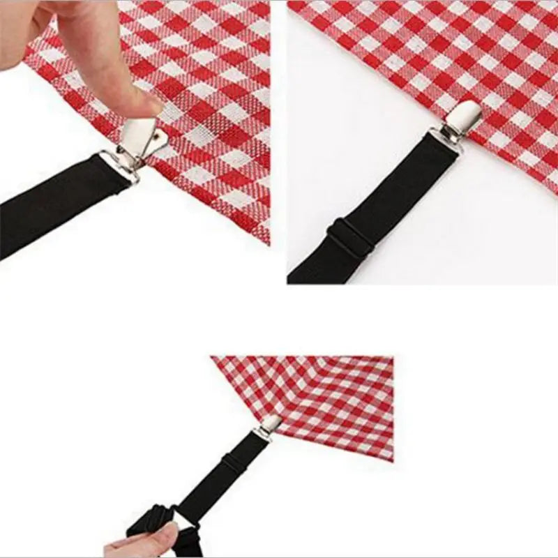 4Pcs/lot Bed Sheet Fasteners Holder Gadgets for Bed Sheet Organizer Mattress Cover Clip For Home Elastic Straps Adjustable Clips - ALPENZO