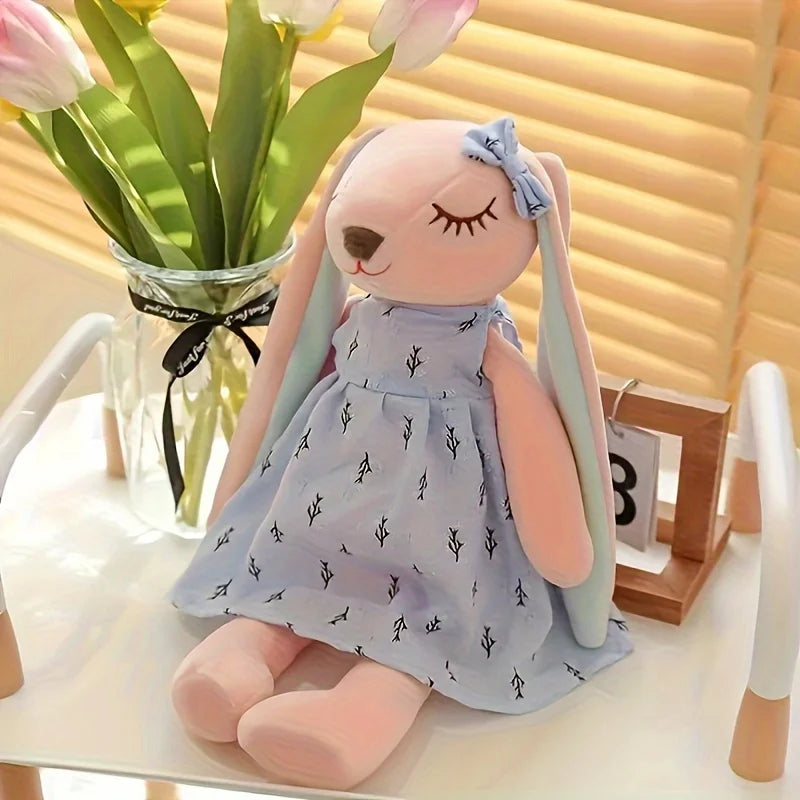 1pc Cute Bunny Plush Toy, Soft Polyester Non-Woven Fabric, Lightweight Stuffed Animal Toys, Children Easter Gift ALPENZO