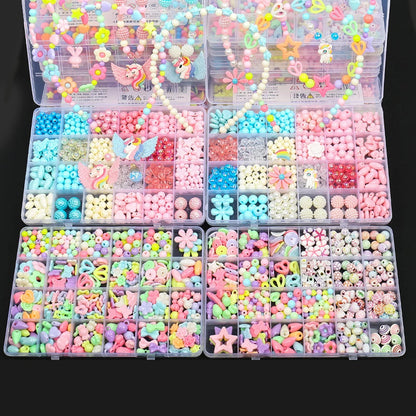500pcs DIY Handmade Beaded Children's Toy Creative Loose Spacer Beads Crafts Making Bracelet Necklace Jewelry Kit Girl Toy Gift ALPENZO