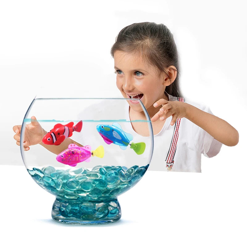Baby Shower Luminous Induction Electric Fish Playing in Water Toy, Simulated Electronic Fish for Luminous Swimming ALPENZO