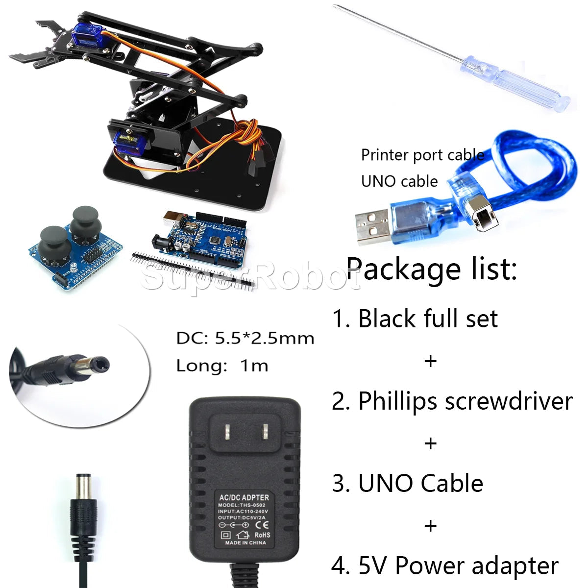 SG90 MG90S 4 Dof Unassembly Acrylic Mechanical Robot Manipulator Claw Kit For Arduino Robot Arm STEAM Kit Programming Robot Arm ALPENZO