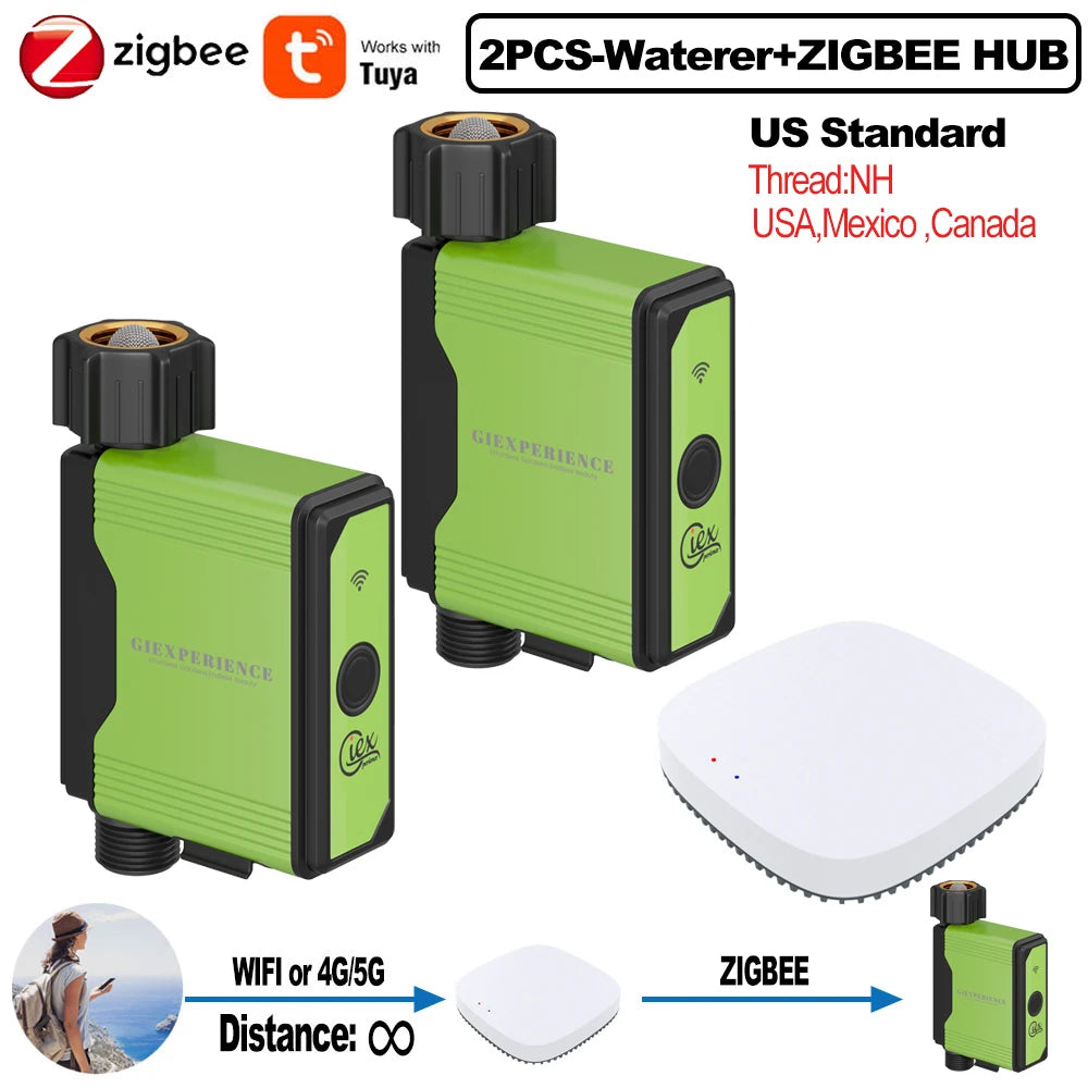 ZIGBEE WIFI Garden Watering Timer Smart Sprinkler Drip Irrigation System Built-in Water Flow Recorder Controller TUYA - ALPENZO