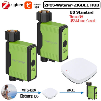 ZIGBEE WIFI Garden Watering Timer Smart Sprinkler Drip Irrigation System Built-in Water Flow Recorder Controller TUYA - ALPENZO