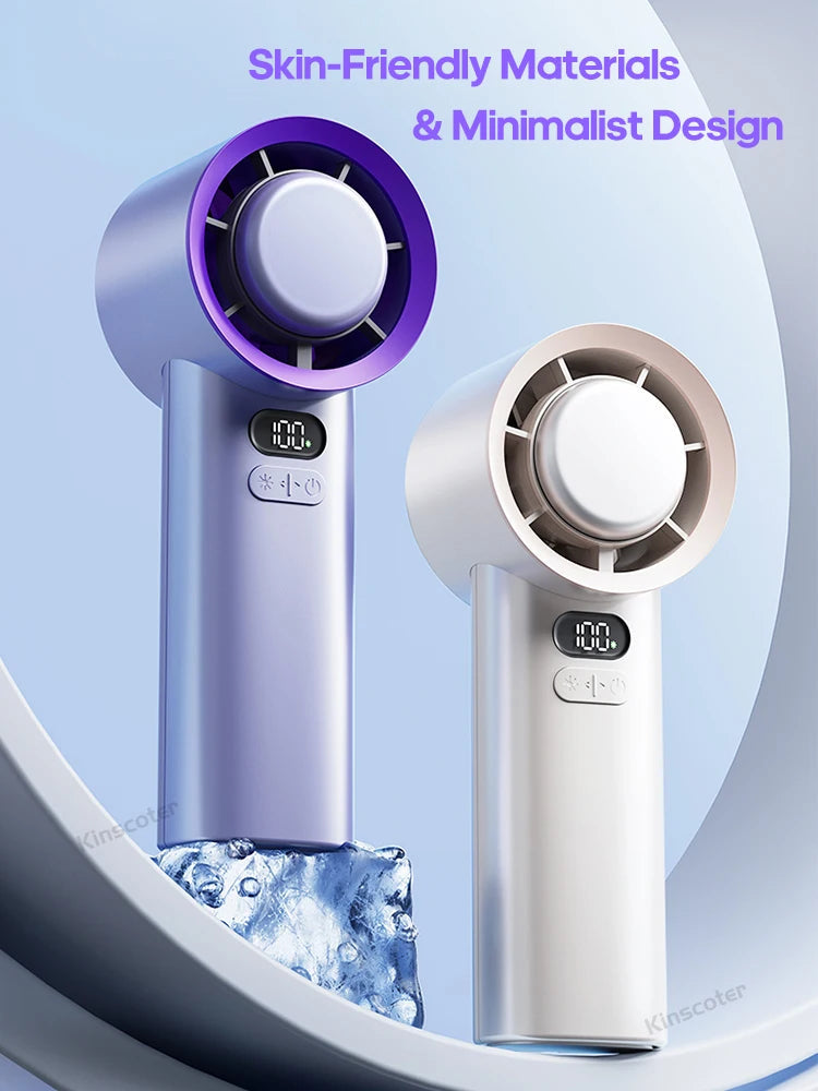 KINSCOTER Portable Handheld Turbo Fan 100 Wind Speeds Adjustable Mini Personal Fan Battery Operated Electric Eyelash Fan ALPENZO
