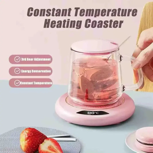 Thermostat Coaster USB Home Heating Coaster 3-speed Adjustment Heating 55 Degrees Constant Temperature - ALPENZO