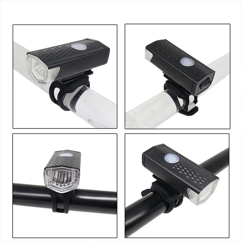 MTB Bike Front Lights USB LED Rechargeable Waterproof Mountain Bike Headlight Bicycle Safety Warning Light Cycling Accessories
