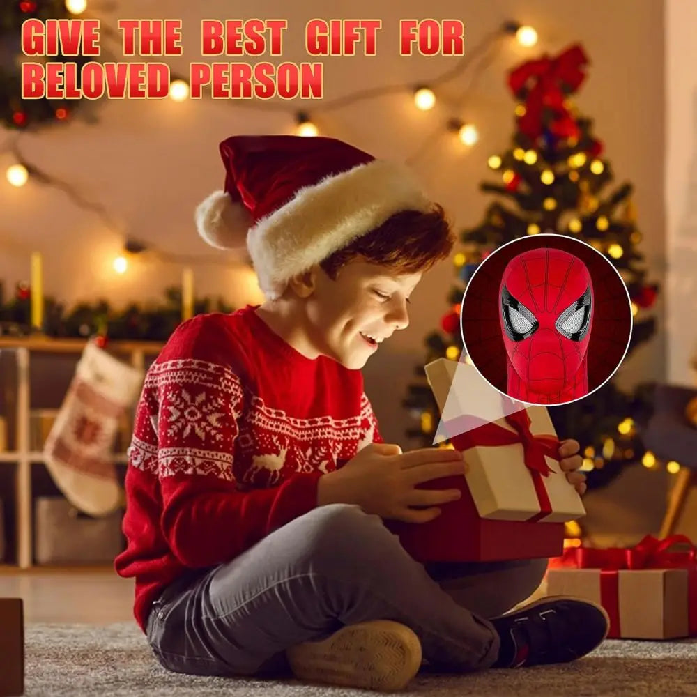 Spiderman Mask Eyes Movable Remote Control Peter Parker Spiderman toys children  Halloween Cosplay Costume Mask Christmas Gifts ALPENZO