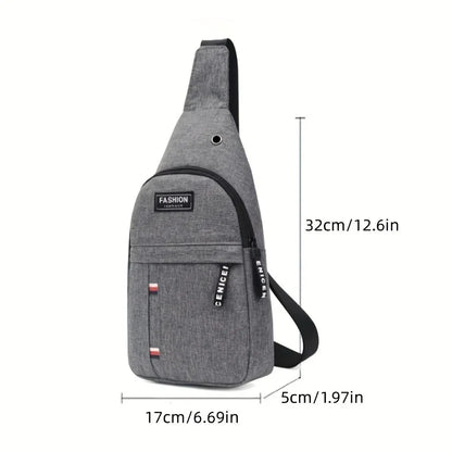 Men's Small Canvas Crossbody Chest Bag, Multifunctional Sling Bag For Outdoor Sports Travel Hiking Camping