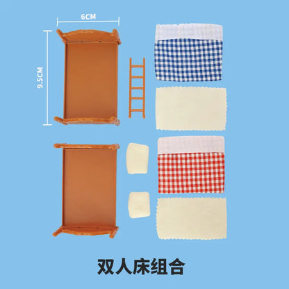 miniature items dollhouse furniture accessories living room bedroom supermarket shopping games family interaction doll kids toys ALPENZO
