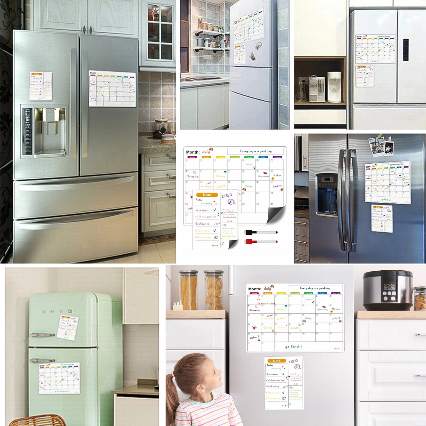Magnetic Calendar For Fridge Monthly Weekly Planner Calendar Table Dry Erase Whiteboard With Pen Fridge Sticker Message Board ALPENZO