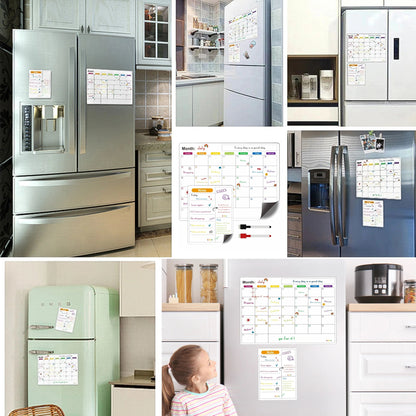 Magnetic Calendar For Fridge Monthly Weekly Planner Calendar Table Dry Erase Whiteboard With Pen Fridge Sticker Message Board ALPENZO