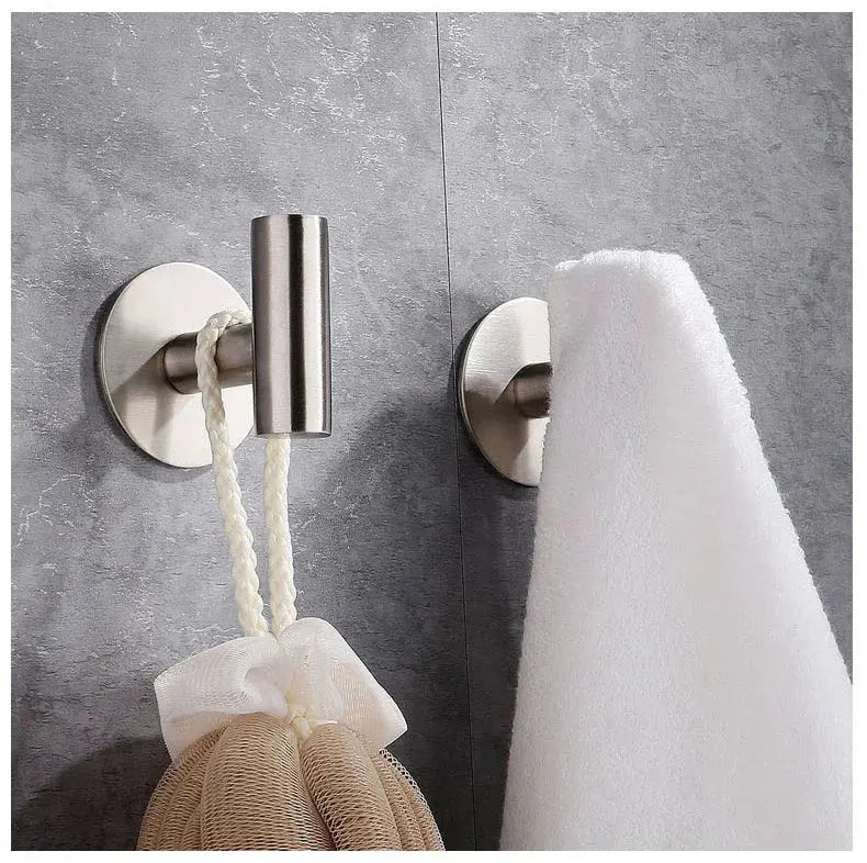 Stainless Steel Robe Hook Adhesive Wall Hook Towel Hook for Bathroom Kitchen Garage Heavy Duty Wall Mounted Kitchen Hardware - ALPENZO