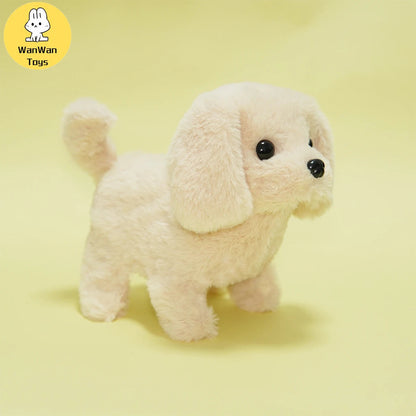 Plush Electric Puppy Simulation Pet Dog Can Walk Teddy Dog Golden Retriever Bichon Frize Dog Children Can Bark Run And Rock ALPENZO