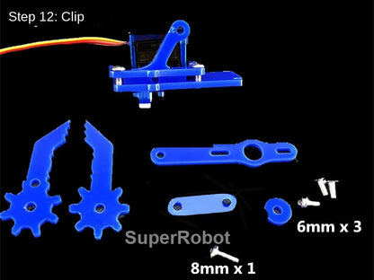 SG90 MG90S 4 Dof Unassembly Acrylic Mechanical Robot Manipulator Claw Kit For Arduino Robot Arm STEAM Kit Programming Robot Arm ALPENZO