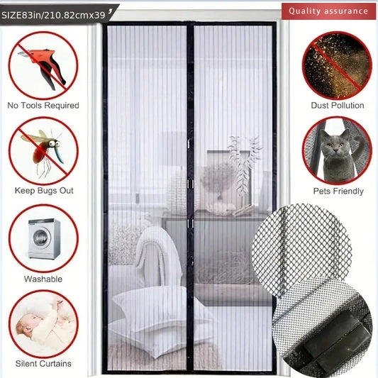Summer Anti-mosquito Magnetic Screen Door Curtain Net Anti-insect And Fly Partition Curtain Net Automatic Closing Screen Window - ALPENZO