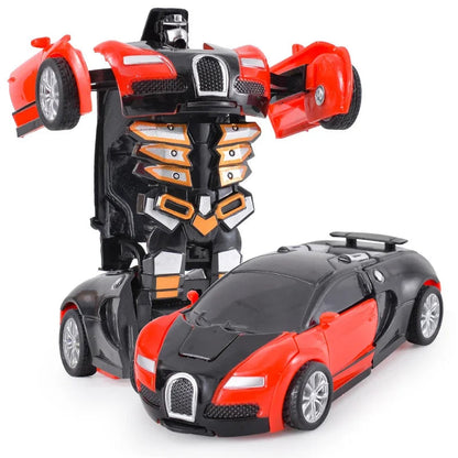 One Click Automatic Collision Deformation Robot Boy Gift Dual Form Toy Car Father Son Interactive Model Car ALPENZO