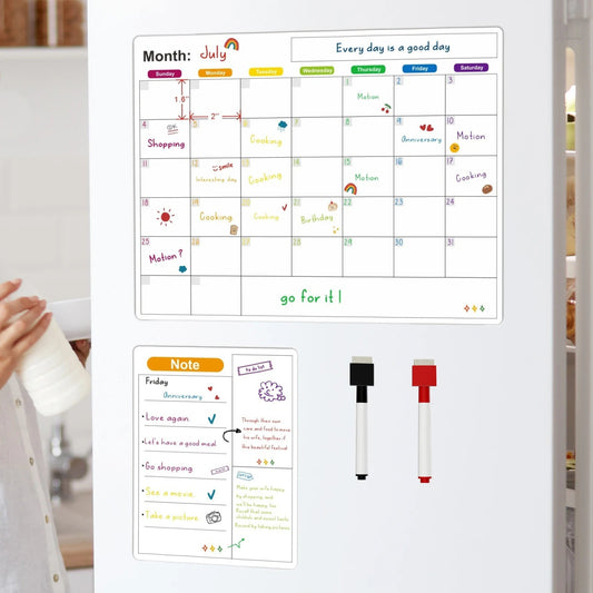 Magnetic Calendar For Fridge Monthly Weekly Planner Calendar Table Dry Erase Whiteboard With Pen Fridge Sticker Message Board ALPENZO