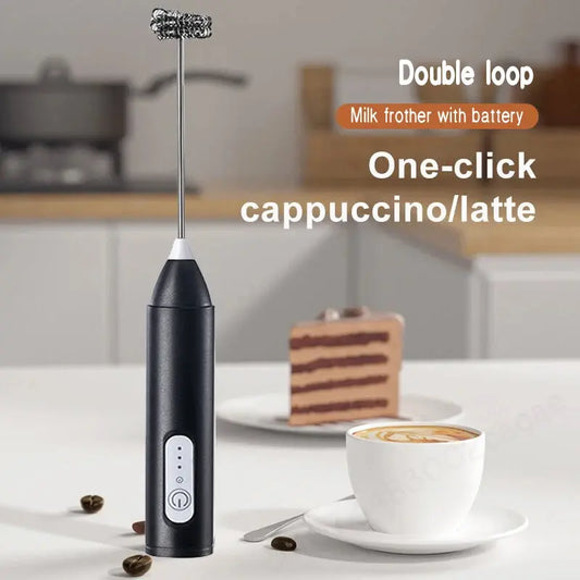 Wireless Milk Frother Electric Type-C Handheld Blender Stainless Steel Mini Coffee Maker Whisk Mixer For Coffee Cappuccino Cream - ALPENZO