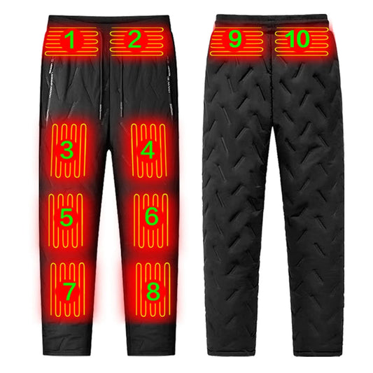 Winter Heated Pants 10 Heating Zone Women Men Heating Trouser Electric Thermal Pants Outdoor Hiking Skiing Hunting Fishing L-6XL ALPENZO