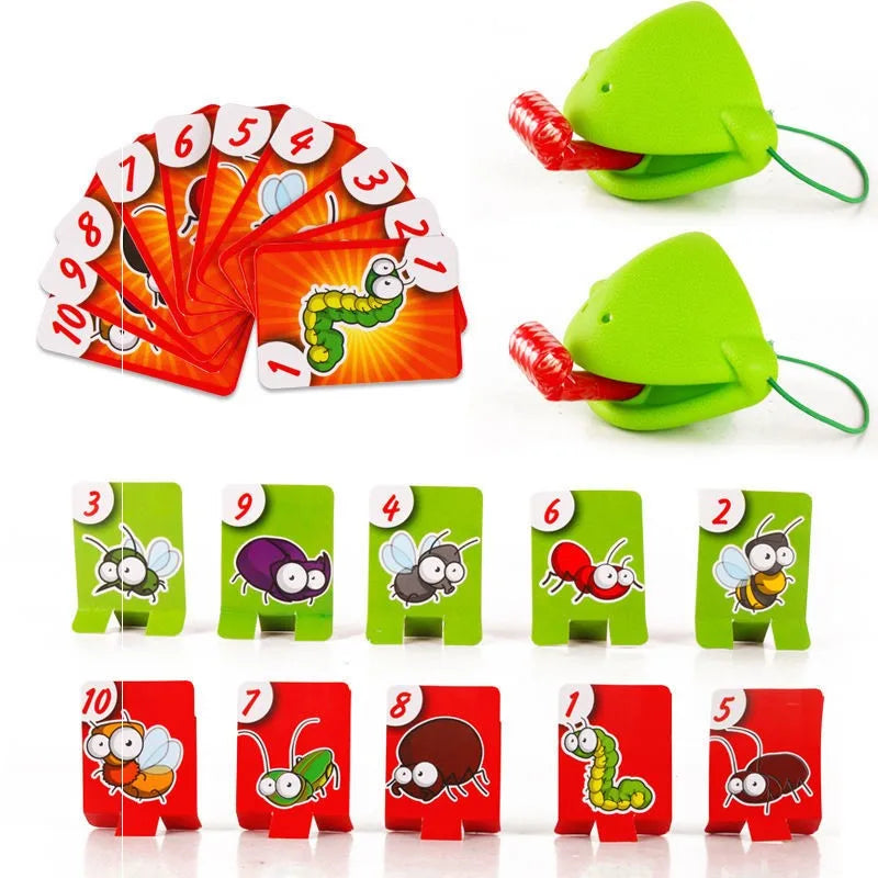 Frog Lizard Mask Wagging Tongue Lick Cards Board Games for Children Family Party Toys Antistress Funny Desktop Puzzle Game Toys ALPENZO
