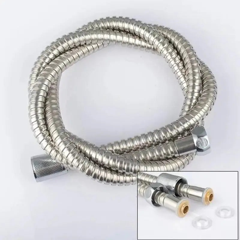 1/2" Extra Thick Silver Stainless Steel Shower Hose,Explosion-Proof Plumbing Hose for Showerhead,Rainfall Shower and Bath Faucet - ALPENZO