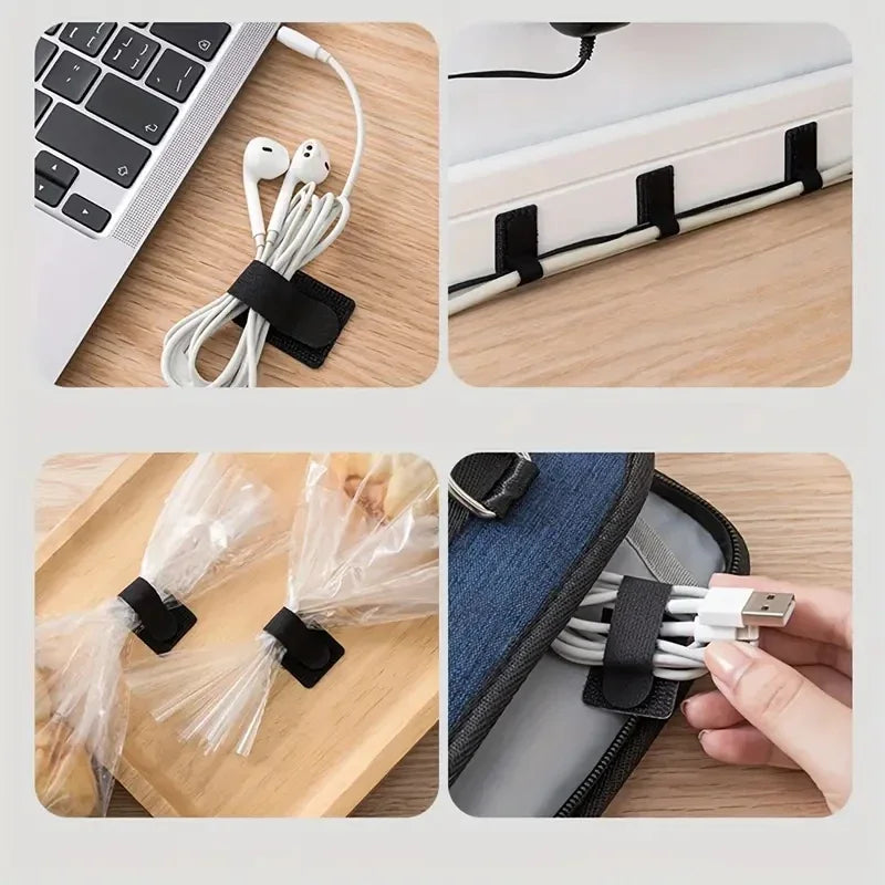 Reusable Cable Ties Fastening Wire Organizer Cord Rope Holder Self Adhesive Adjustable Cord Organizer Straps Desk Management - ALPENZO