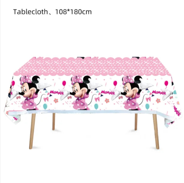 Minnie Mouse Party Decoration Disposable Tableware Minnie Cup Plate Balloon For Girls Baby Bath Birthday Party Supplies ALPENZO