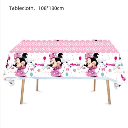 Minnie Mouse Party Decoration Disposable Tableware Minnie Cup Plate Balloon For Girls Baby Bath Birthday Party Supplies ALPENZO