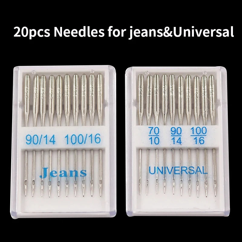 20pcs Sewing Machine Needles Jeans Universal Regular Point Sewing Needles Ball Point Head for Home Sewing Machine Supplies - ALPENZO