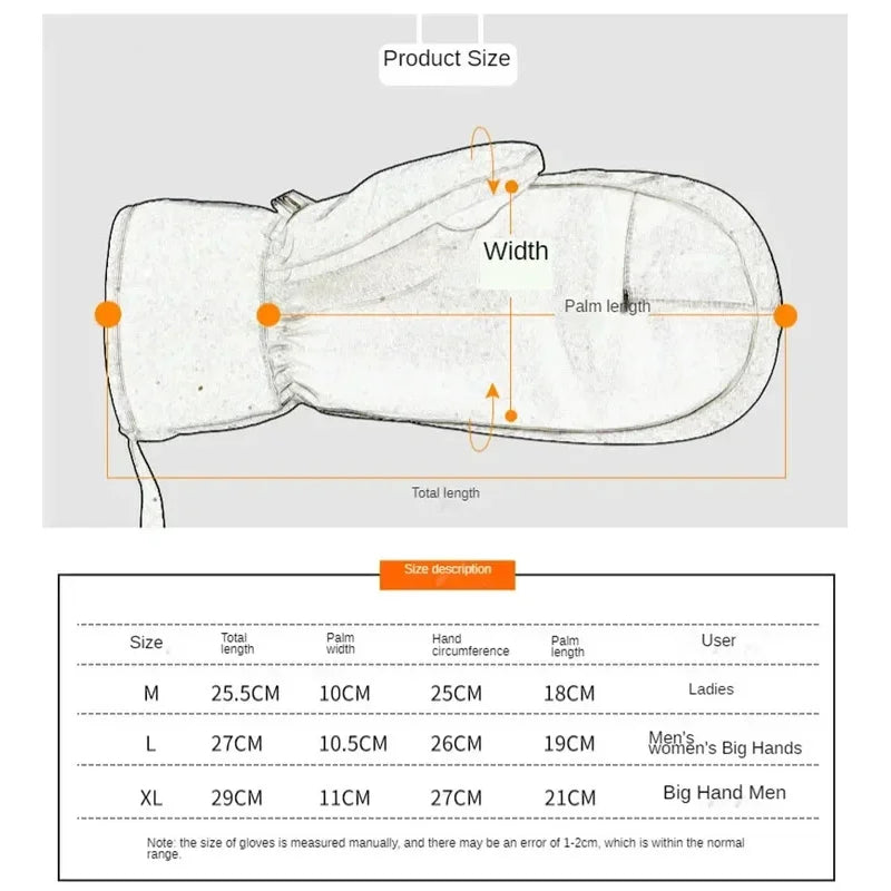 New 2025 Men Women Winter Touch Screen Waterproof Windproof Thermal Thick Snowboarding Snow Gloves Snowmobile Skiing Mittens