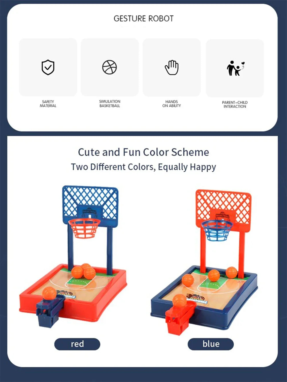 Mini basketball machine desktop portable travel or office game set, suitable for indoor or outdoor use. Fun toys Christmas gifts ALPENZO