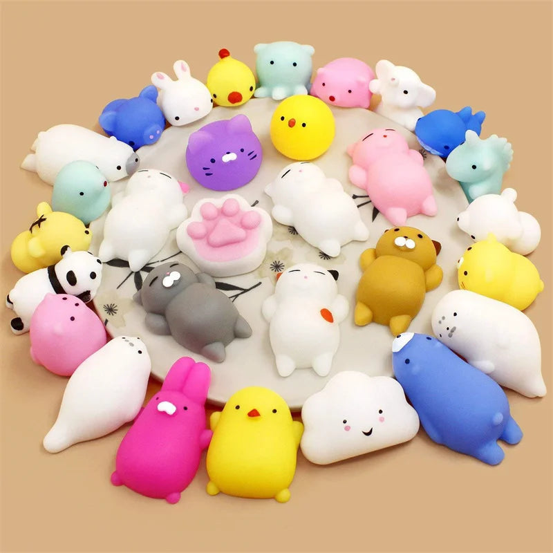 50-5PCS Mochi Squishies Kawaii Anima Squishy Toys For Kids Antistress Ball Squeeze Party Favors Stress Relief Toys For Birthday ALPENZO