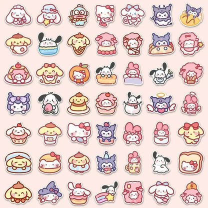 100PCS Cute Cartoon Sanrio Stickers My Melody Kuromi Handbag Decoration Stickers Cinnamoroll Children's Gift Sticker Toy Decals ALPENZO