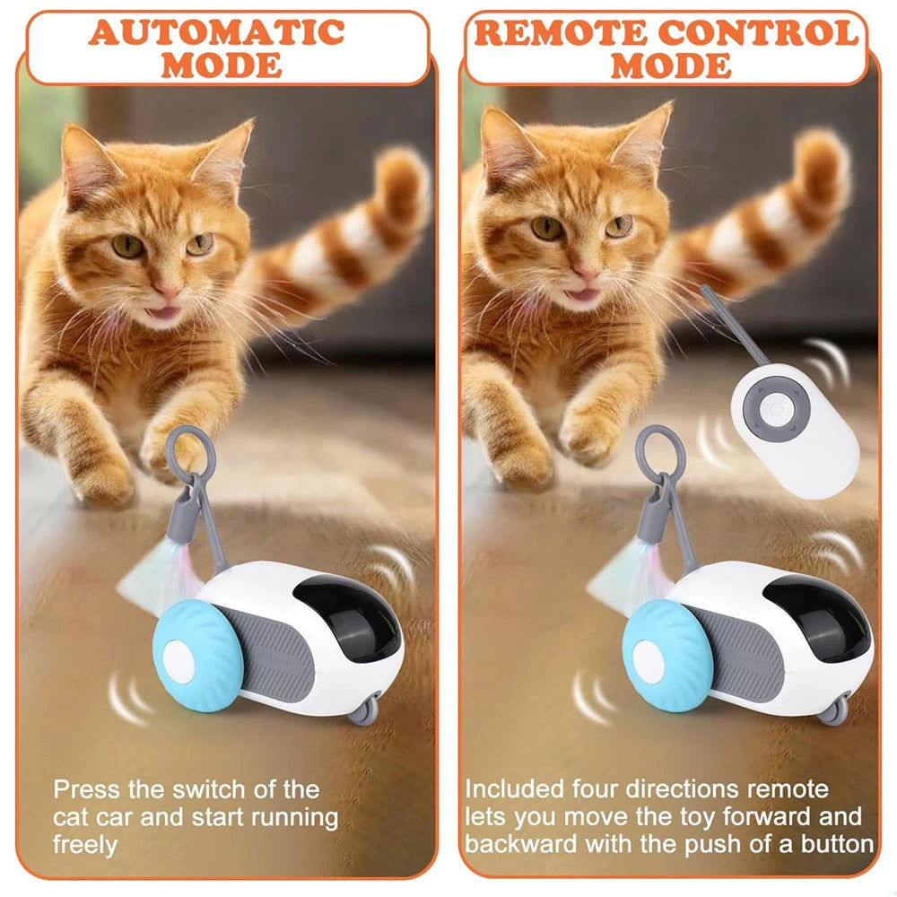 Smart Cat Toy 2 Modes Automatic Moving Remote Controlled Toy Car for Cats Dogs Interactive Playing Kitten Training Pet Supplies - ALPENZO