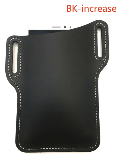 Outdoor storage Retro Horse Leather Phone Waist Bag Wearing Belt Men's Hanging Waist Bag Camping Sports Work Phone Bag