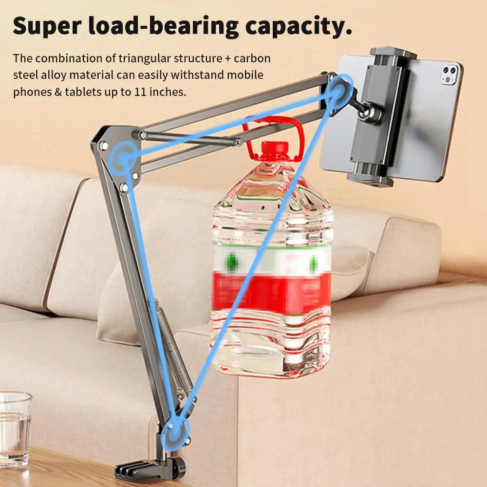 Universal Tablet Stand Clip Lazy Bracket Flexible Articulating Aluminum Arm Phone Mount Tablet Holder For All 4-11 Inch Device - ALPENZO