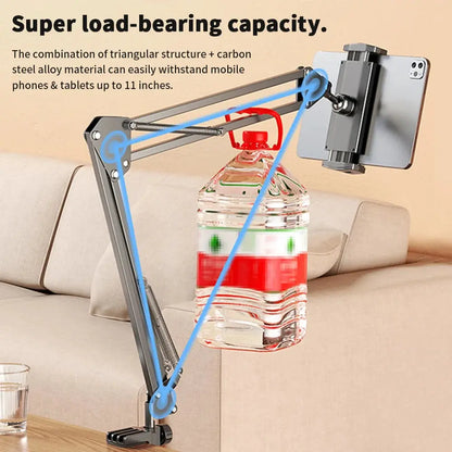 Universal Tablet Stand Clip Lazy Bracket Flexible Articulating Aluminum Arm Phone Mount Tablet Holder For All 4-11 Inch Device - ALPENZO