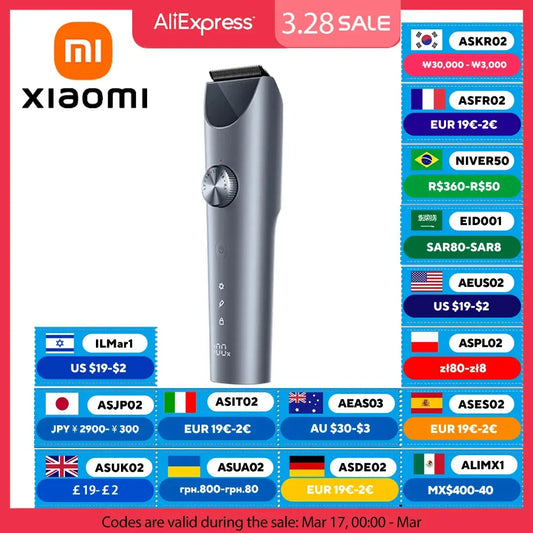 XIAOMI MIJIA Hair Clipper 2 Cutting Machine Trimmer Professional Clippers Titanium Alloy Blade Rechargeable Barber Shaver Cutter - ALPENZO