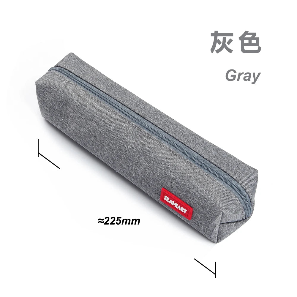 SeamiArt 1pc Small Solid Color Simple Zipper Kawai Pencil Case Mini Pen Bags Papeleria Stationery for School Office Suppliers ALPENZO