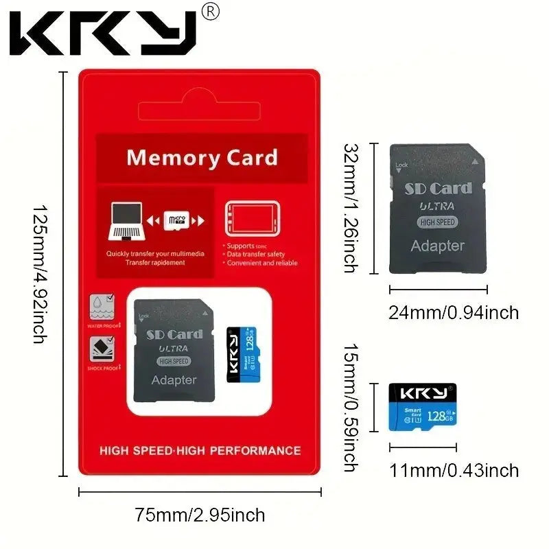 Micro Memory SD Card 128GB 32GB 64GB SD Card SD/TF Flash Card 32 64 128GB Class 10 Memory Card For Phone - ALPENZO