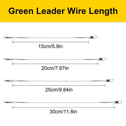 20PCS Sliver Anti Bite Steel Fishing Line Steel Wire Leader With Swivel Fishing Accessory Lead Core Leash Fishing Wire 15CM-30CM