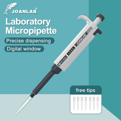 JOANLAB Micropipette Laboratory Automatic Pipette Digital Adjustable Plastic Pipette Chemistry Lab Equipment With Pipette Tips ALPENZO
