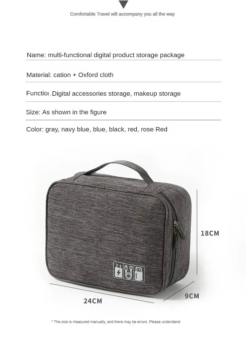 Handheld Digital Bag Multifunctional Large Capacity Moistureproof Mesh Earphone Charger Data Cable USB Travel Protective Case1PC ALPENZO