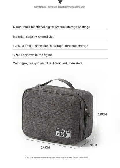 Handheld Digital Bag Multifunctional Large Capacity Moistureproof Mesh Earphone Charger Data Cable USB Travel Protective Case1PC ALPENZO