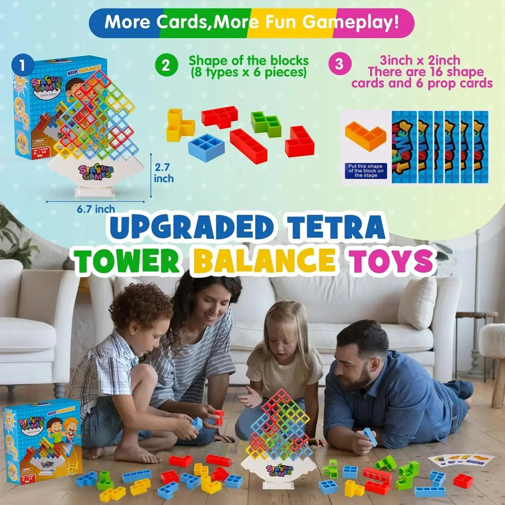 Building Block Brick Toy Balance Stacked Tetra Tower Game Swing High Russian Building Blocks Stack Kid Desktop Toy ALPENZO
