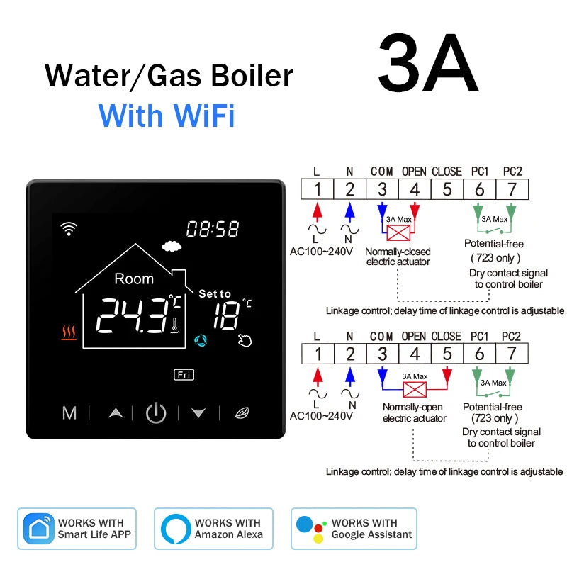 Tuya Smart Home Wifi Room Thermostat For Underfloor Heating Smart Thermostat for Gas Boiler 220V Temperature Controller Alexa - ALPENZO