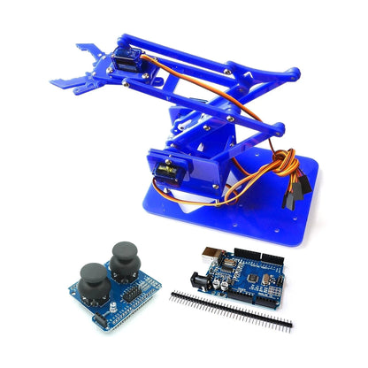 SG90 MG90S 4 Dof Unassembly Acrylic Mechanical Robot Manipulator Claw Kit For Arduino Robot Arm STEAM Kit Programming Robot Arm ALPENZO