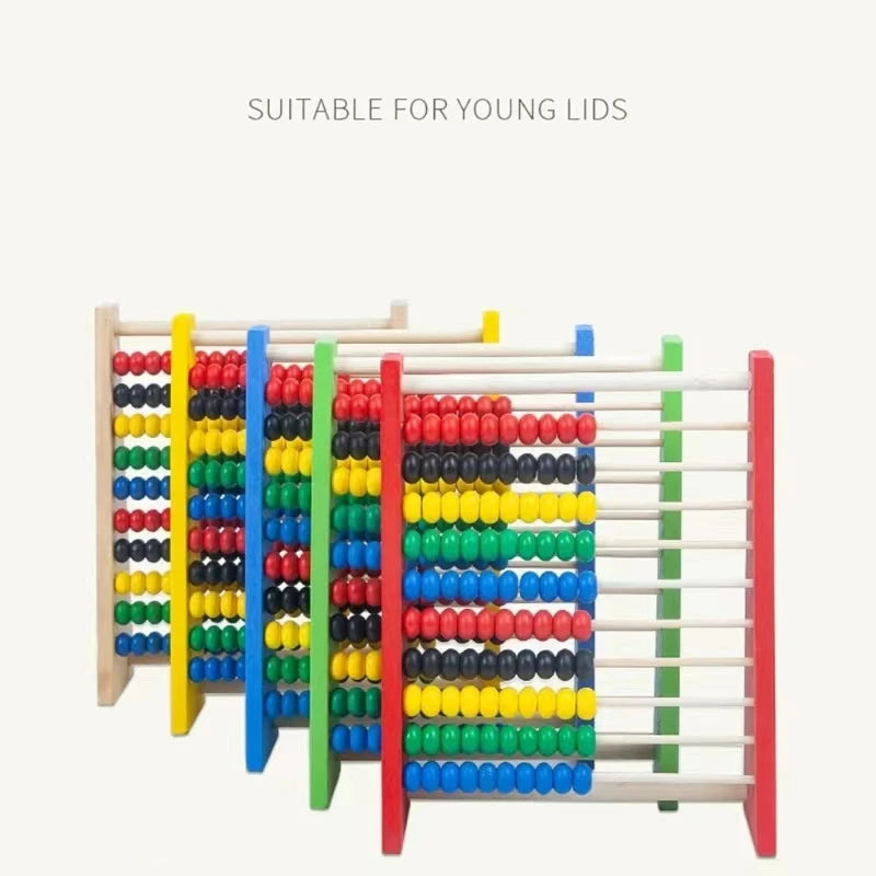 Montessori Teaching Aids Abacus Rack Children's Early Education Colorful Calculation Rack Ten Wooden Toys Back To School Gift ALPENZO